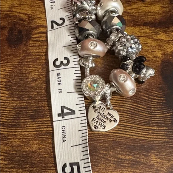 Silver and Black Charm Bracelet - Picture 5 of 6